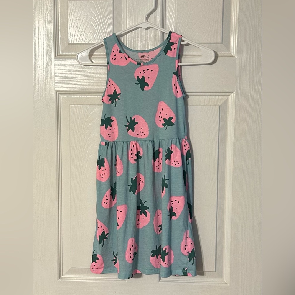 Carter's Kids Strawberry Print‎ Dress - Pink and Blue
